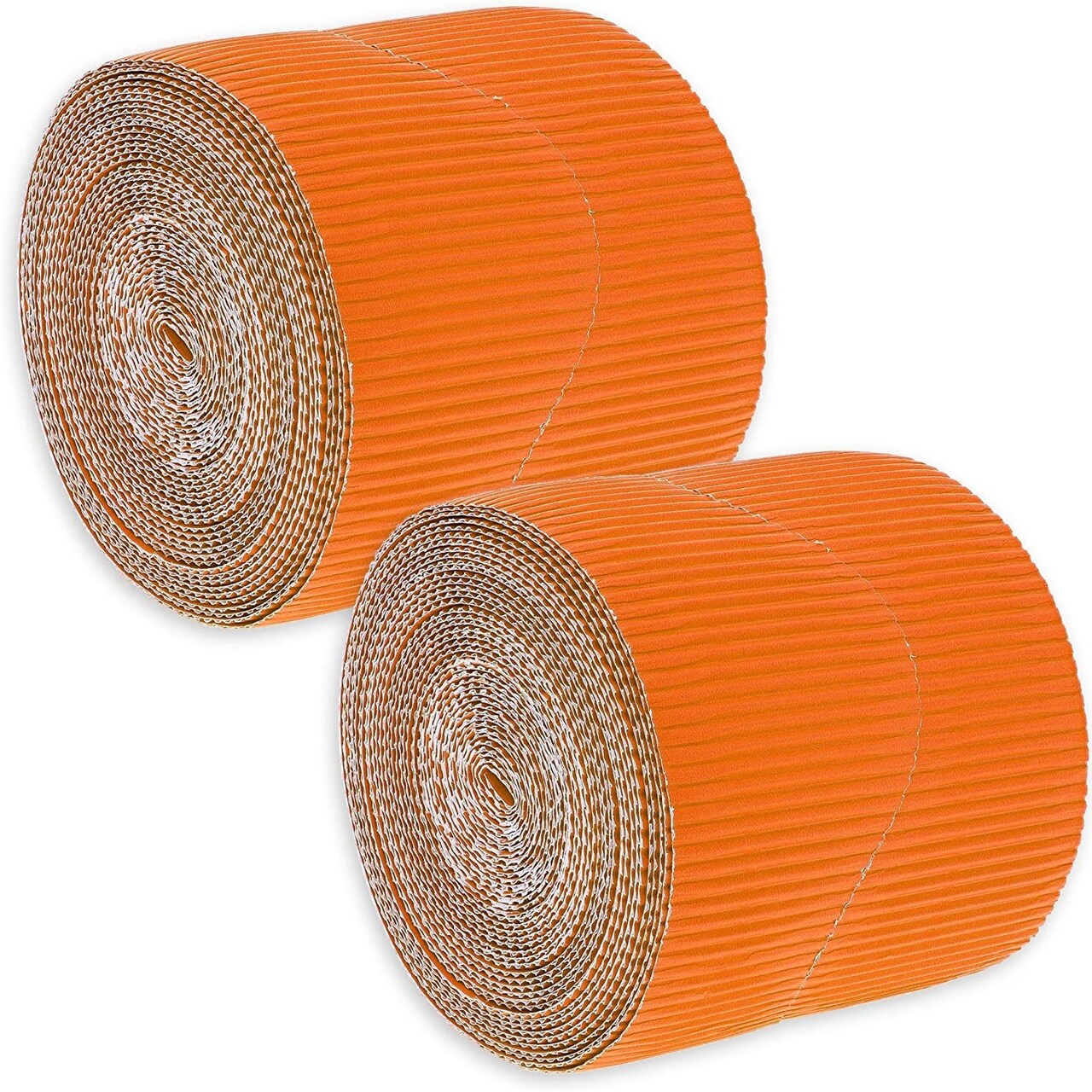 Orange Scalloped Bulletin Board Border for Classroom (2 In x 50 Ft, 2 Pack)